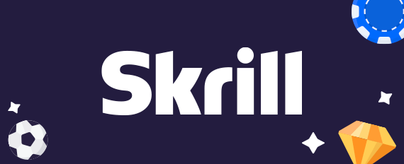 Skrill logo with casino symbols