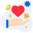 A heart hovering over a Time2player's hand