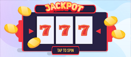 A triple-seven jackpot win shown on a black and red slot machine illustration