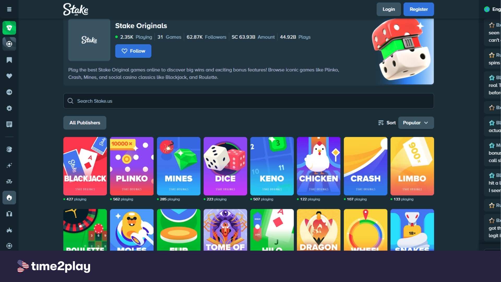 Stake.us Originals screenshot