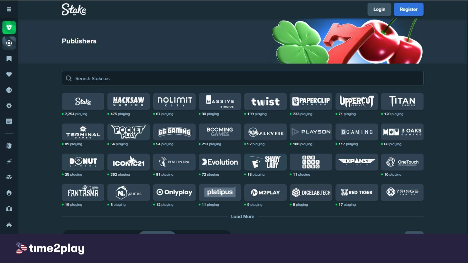 Stake.us providers screenshot