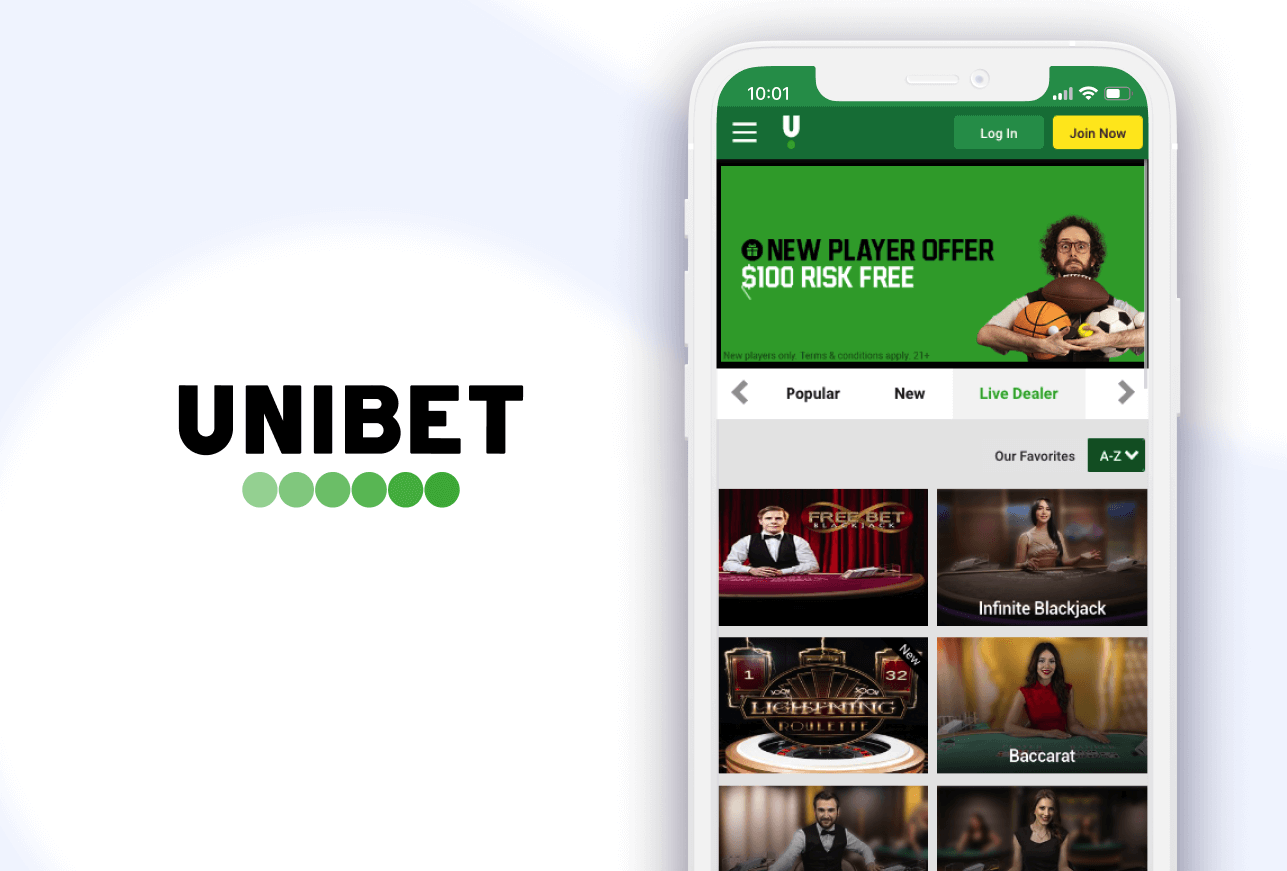 Unibet Live Casino screenshot on mobile device