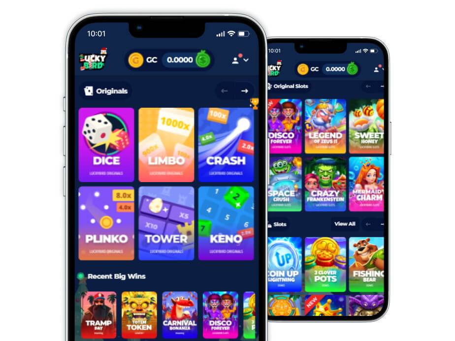 LuckyBird Io Casino Two Mobile Screenshots