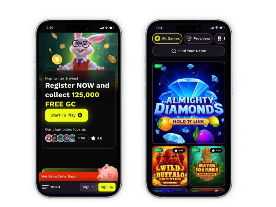JackpotRabbit mobile screenshots