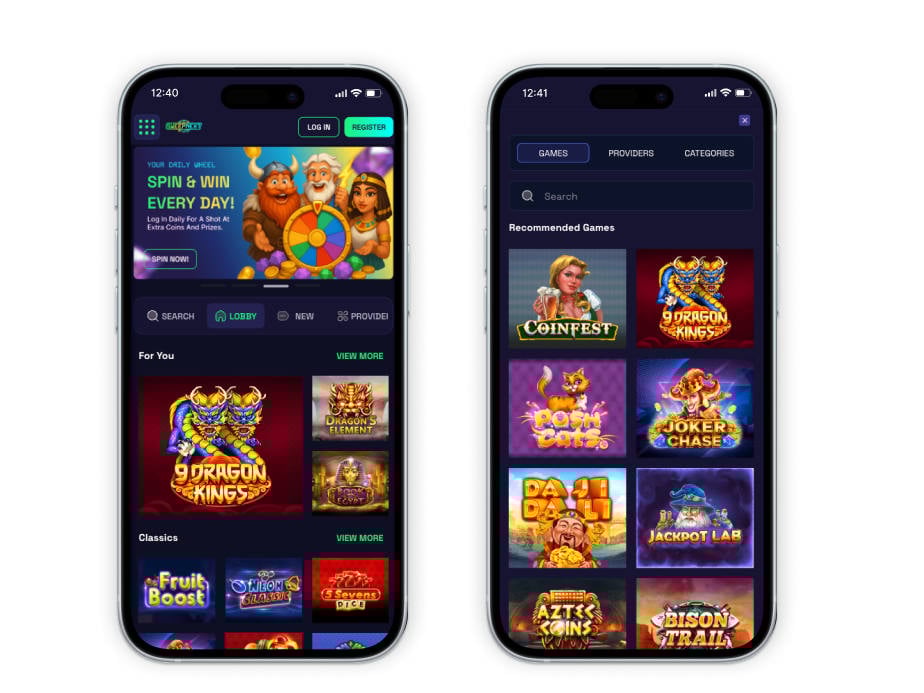 SweepNext mobile screenshots