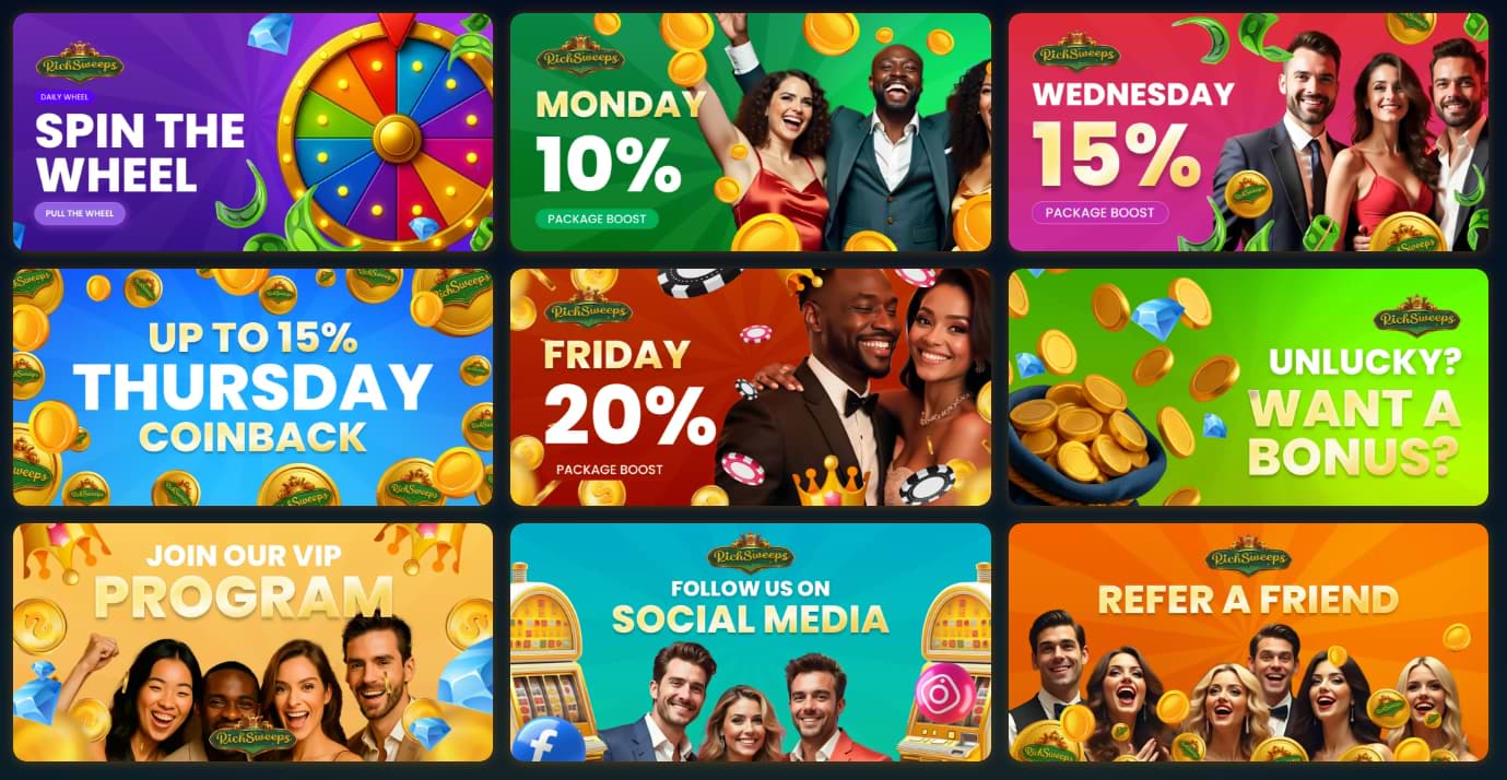 Rich Sweeps daily and weekly offers screenshot from my account