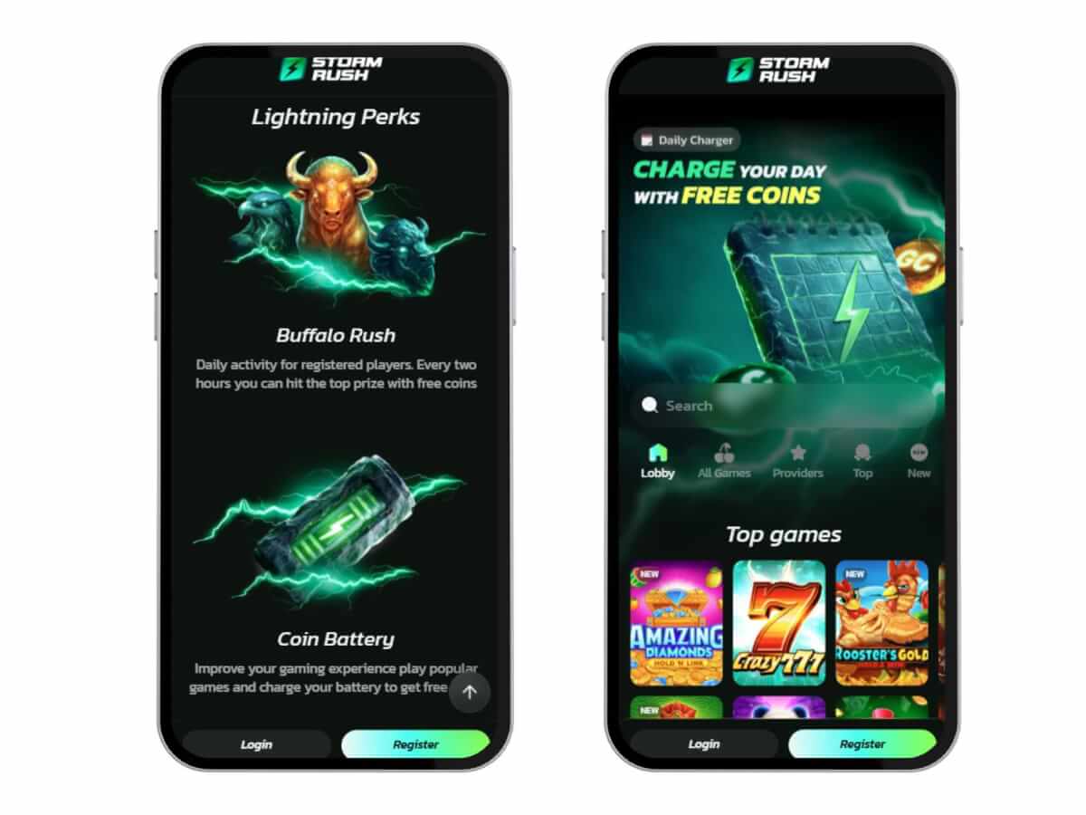 Stormrush mobile sign-up page