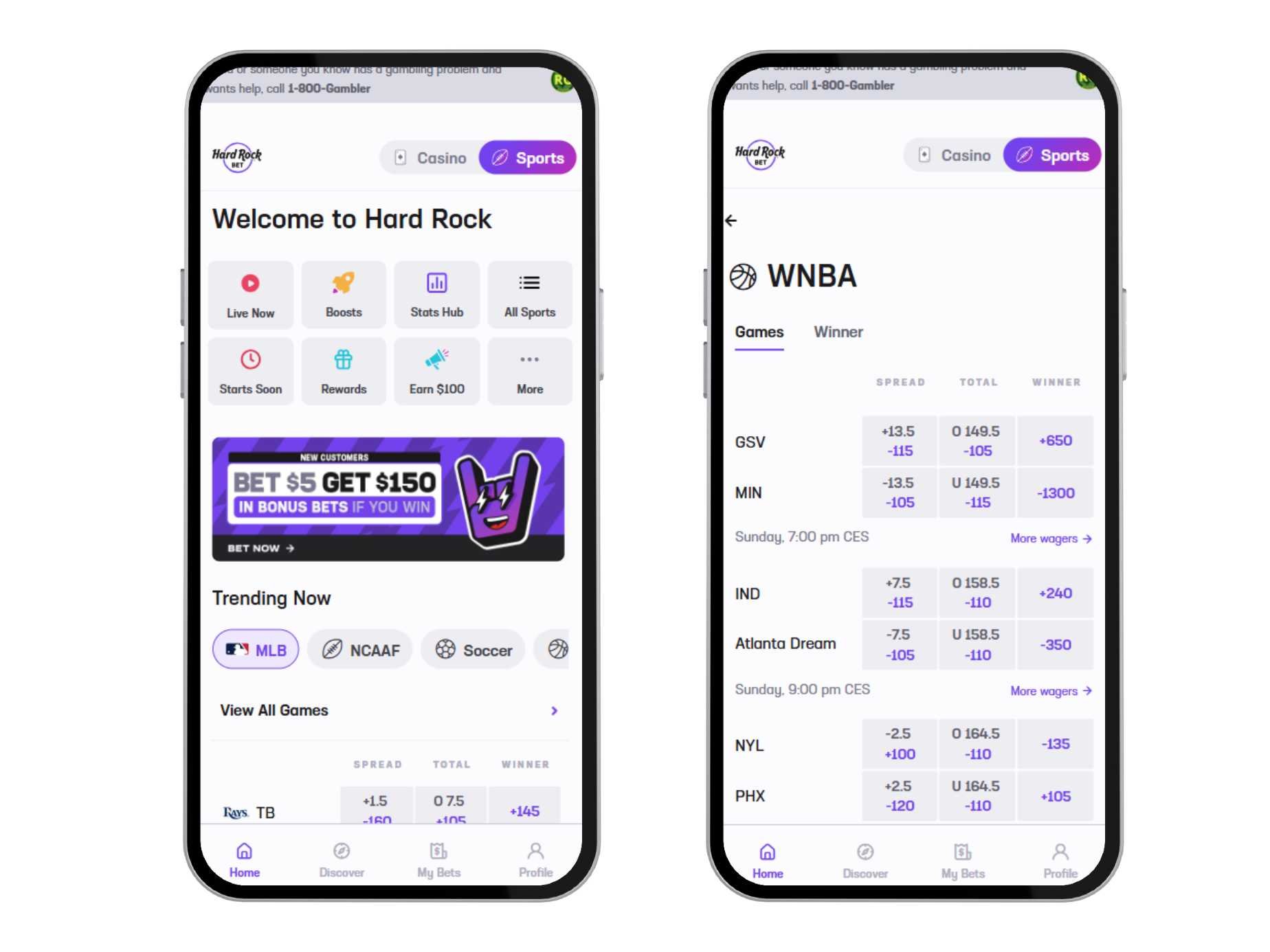 Hard Rock Bet sports bets on mobile