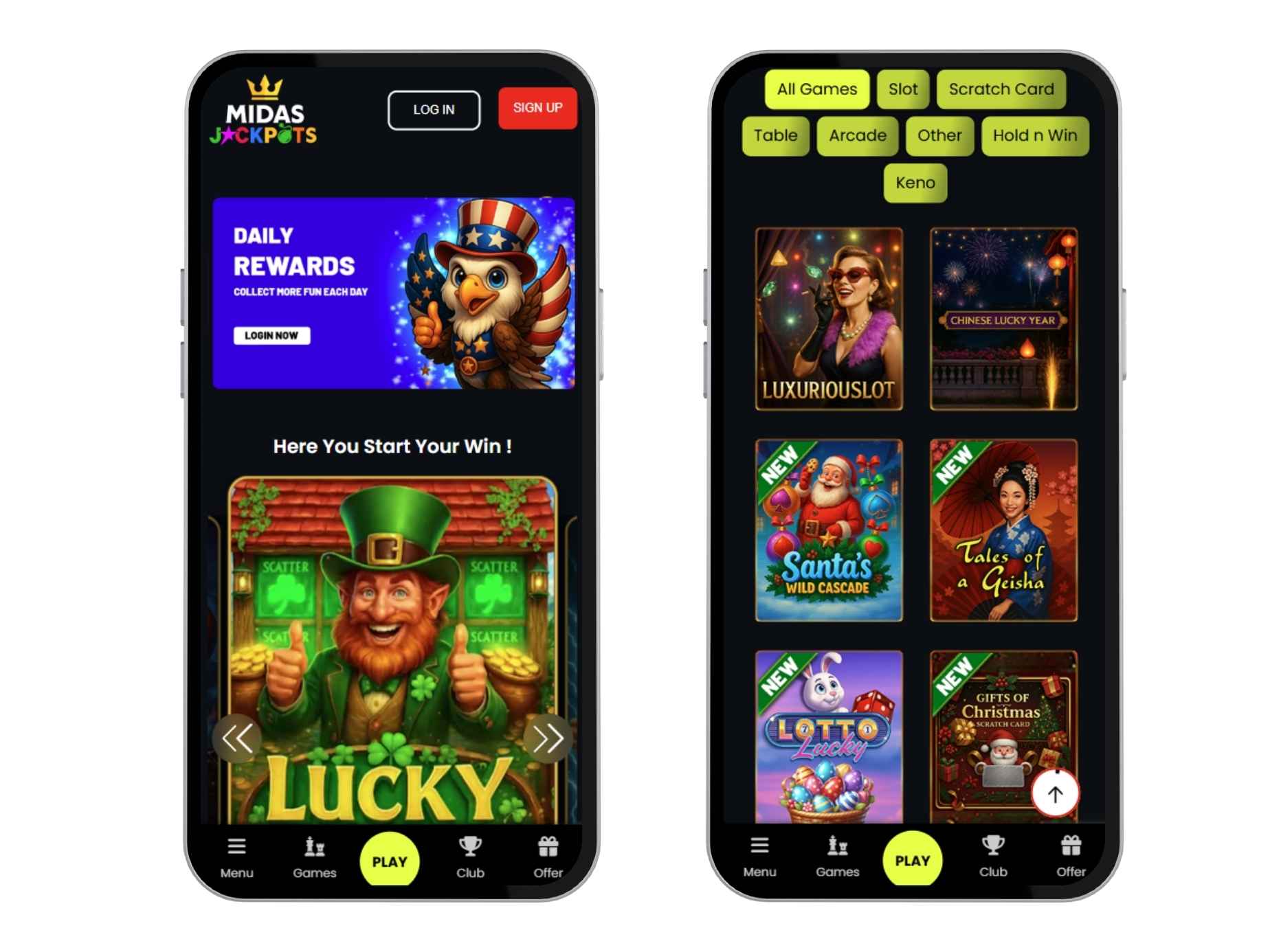 Midas Jackpots on mobile