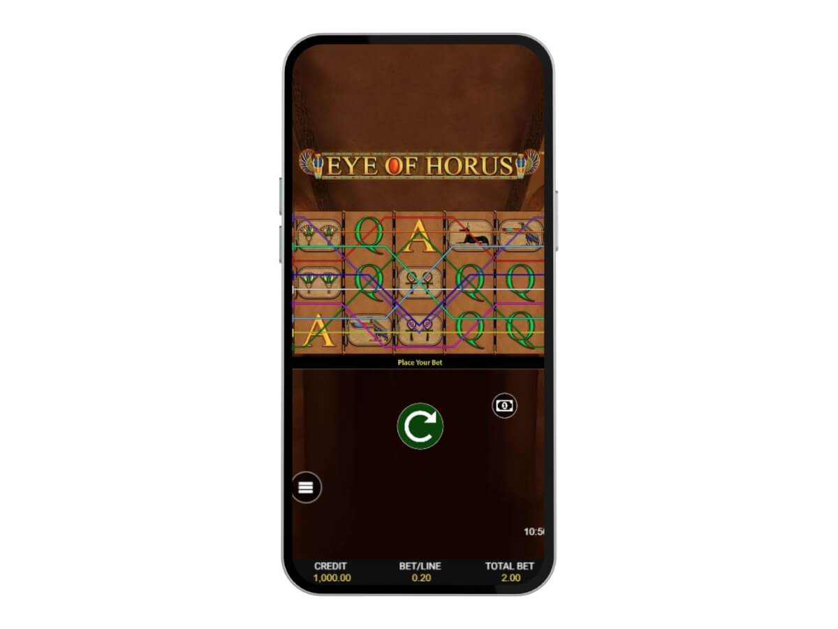 Eye of Horus slot on mobile portrait mode