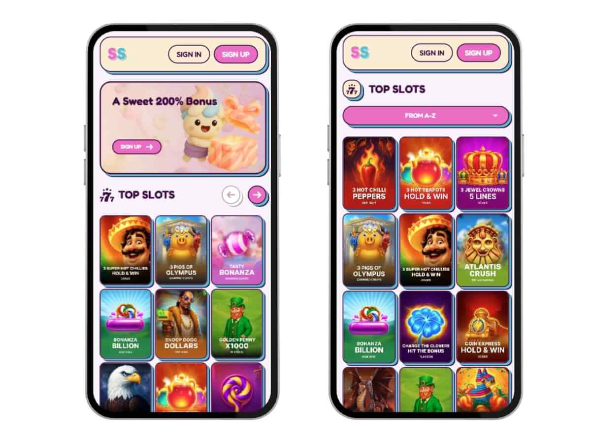 Sweet Sweeps games lobby