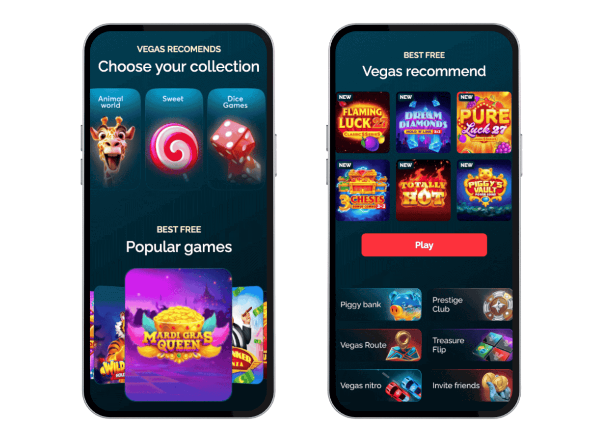 VegasWay mobile homepage view