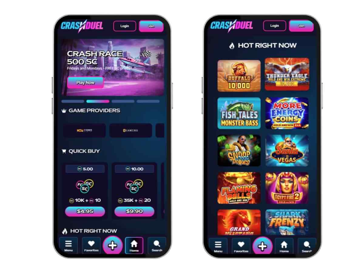 CrashDuel mobile lobby