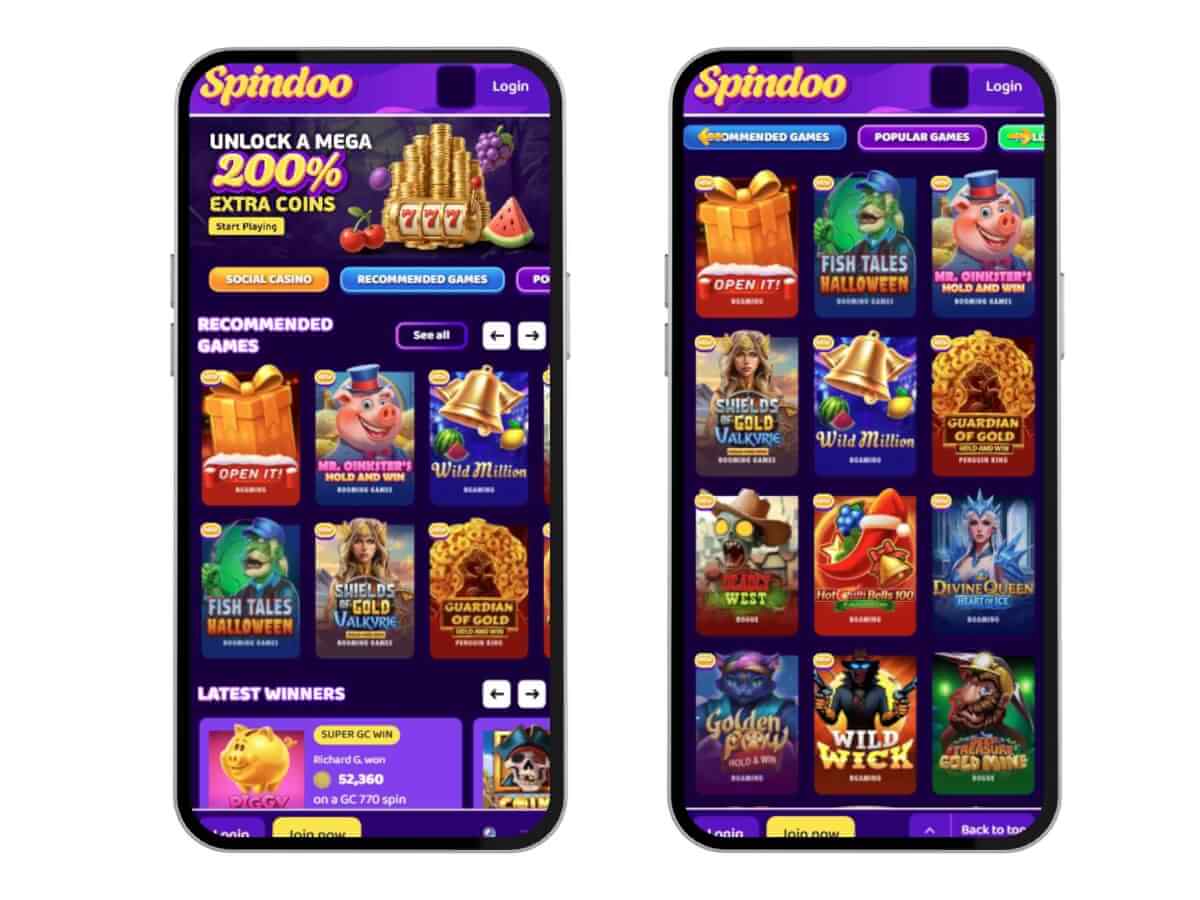Spindoo mobile games lobby