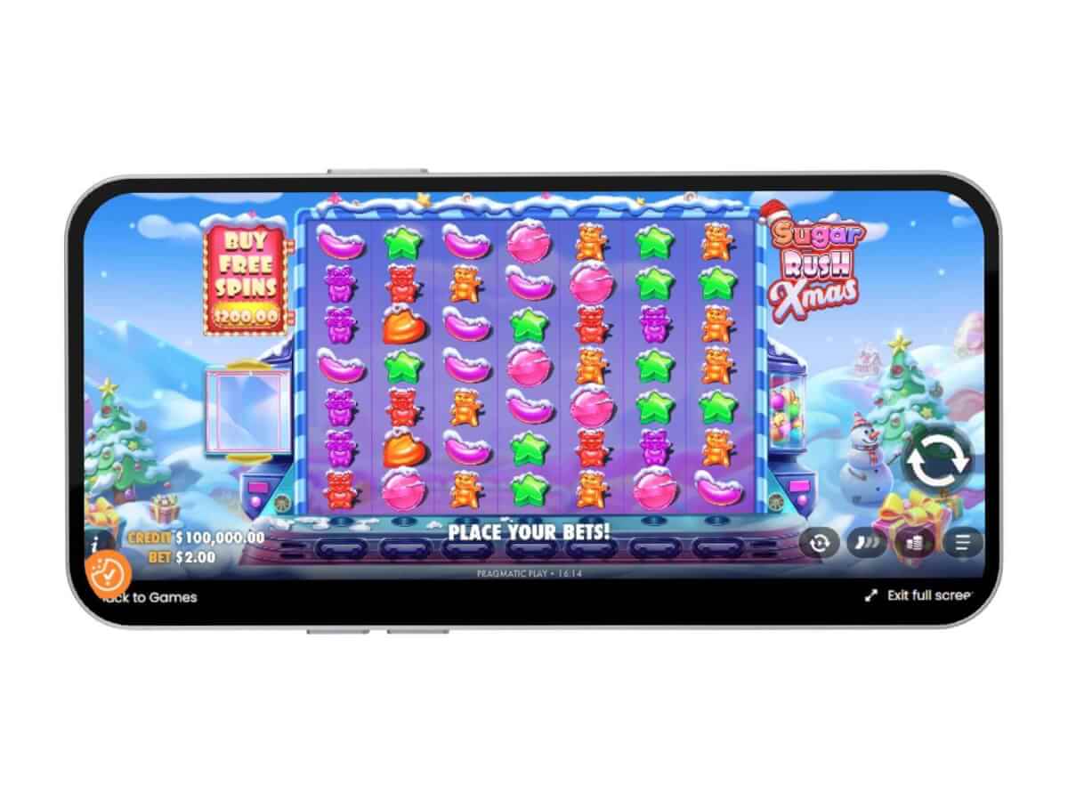 Sugar Rush Xmas on a mobile device