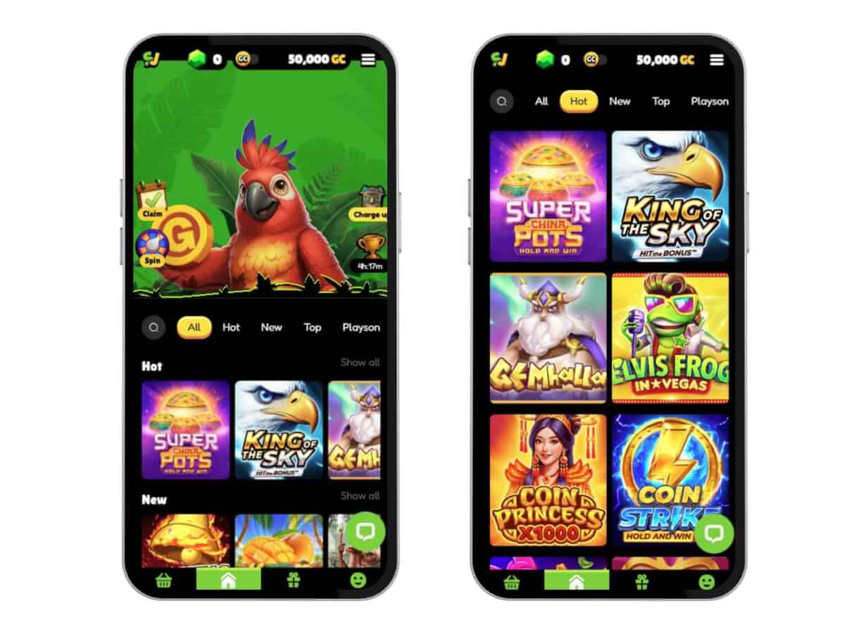 SweepJungle main games lobby