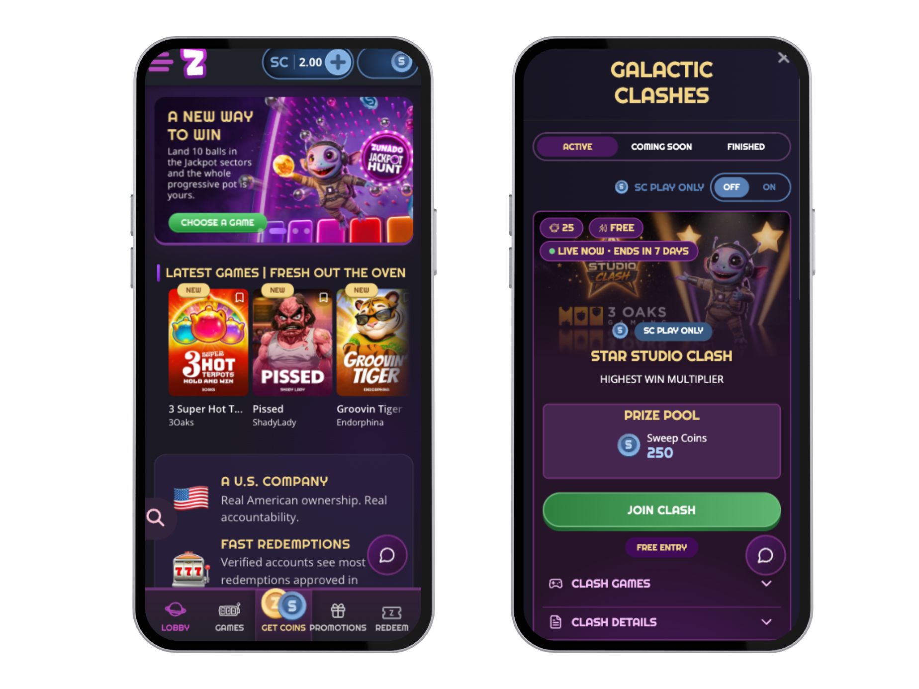 Zunado homepage mobile screenshots
