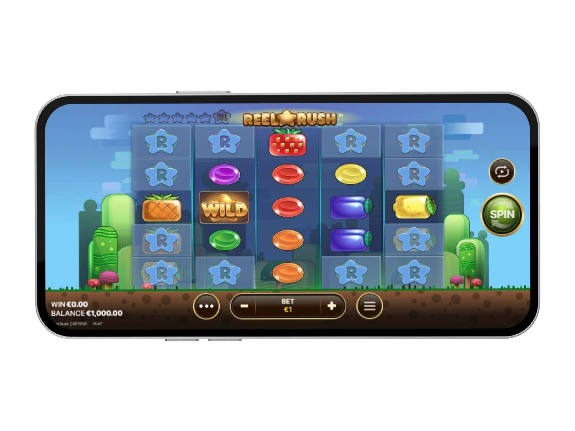 Reel Rush on a mobile device