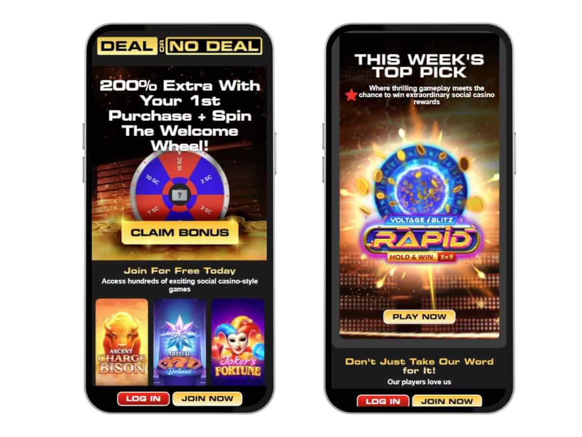 Deal or No Deal Win casino homepage screenshot