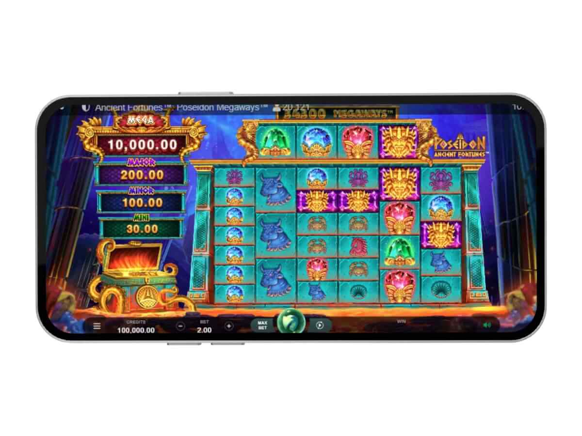 Ancient Fortunes Poseidon mobile gameplay screenshot
