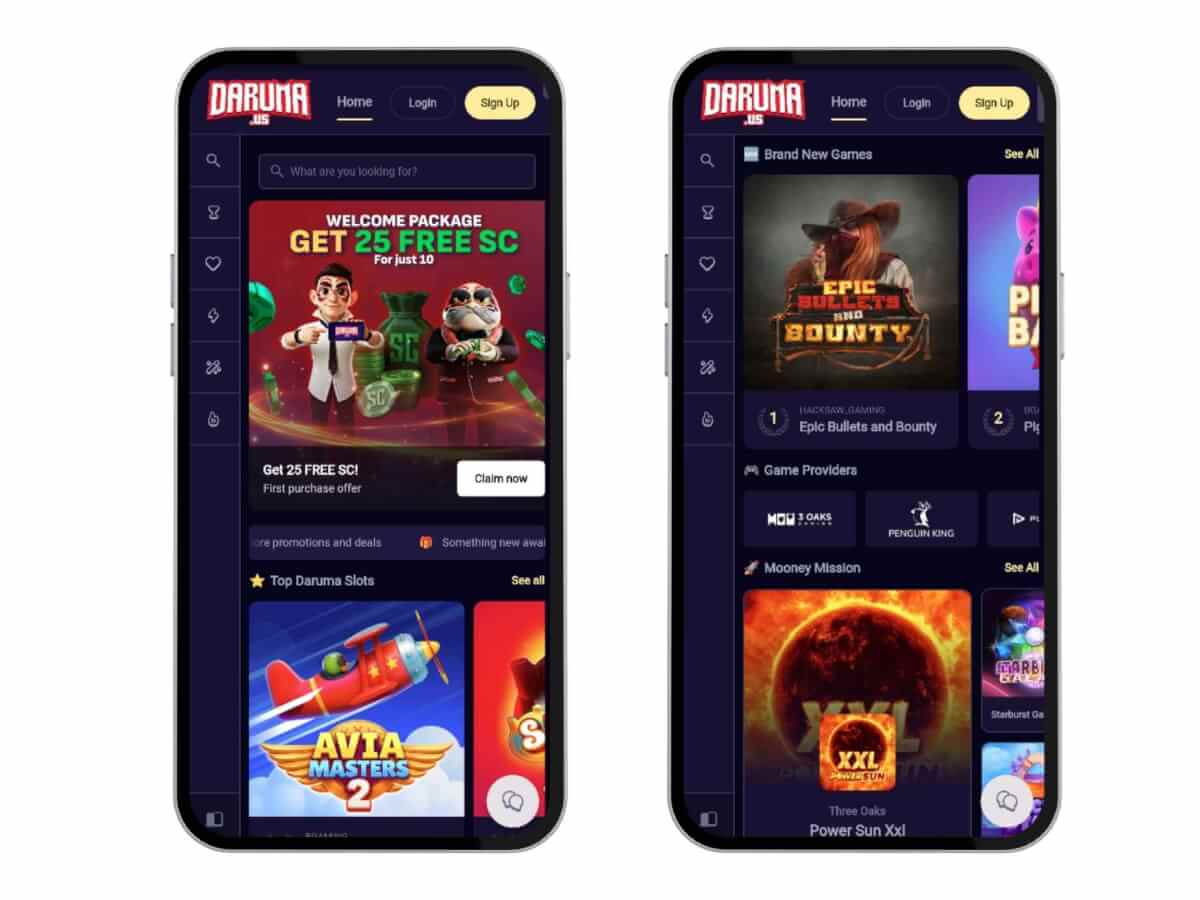 Daruma.us mobile lobby screenshot