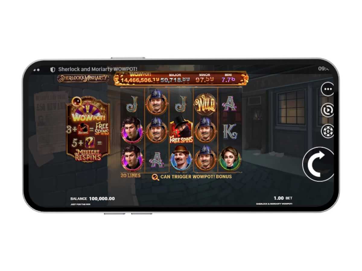 Sherlock and Moriarty WOWPOT! mobile gameplay screenshot