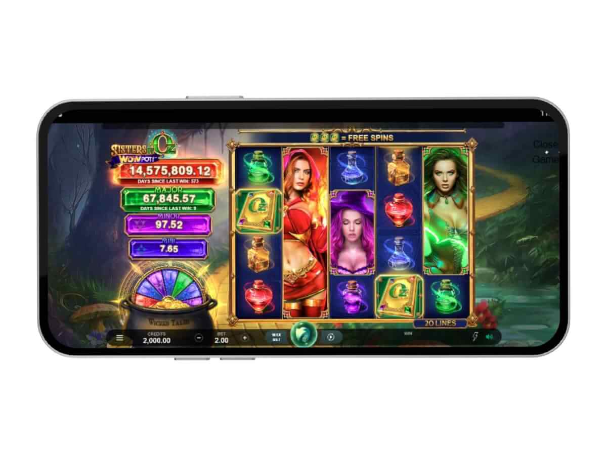 Sisters of Oz Jackpots mobile gameplay