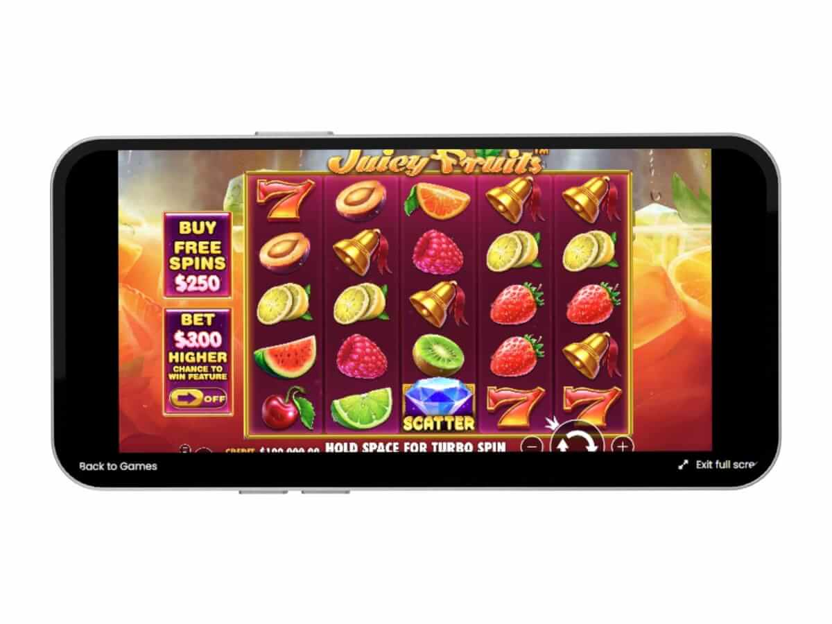 Juicy Fruits on a mobile device