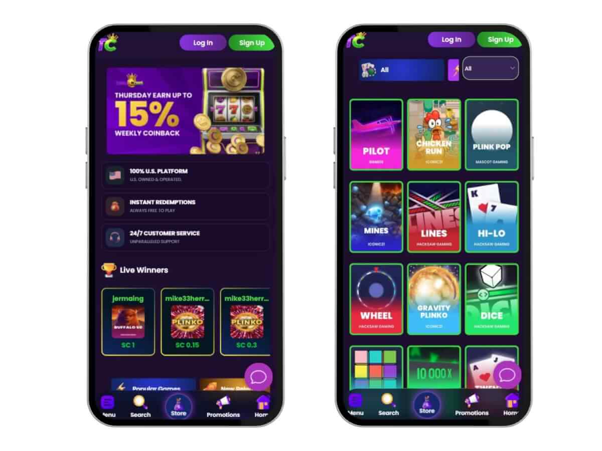 ThrillCoins mobile screenshot