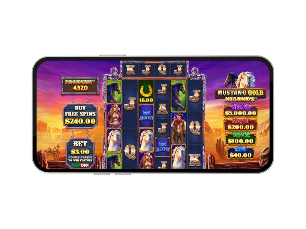 Mustang Gold Megaways mobile gameplay