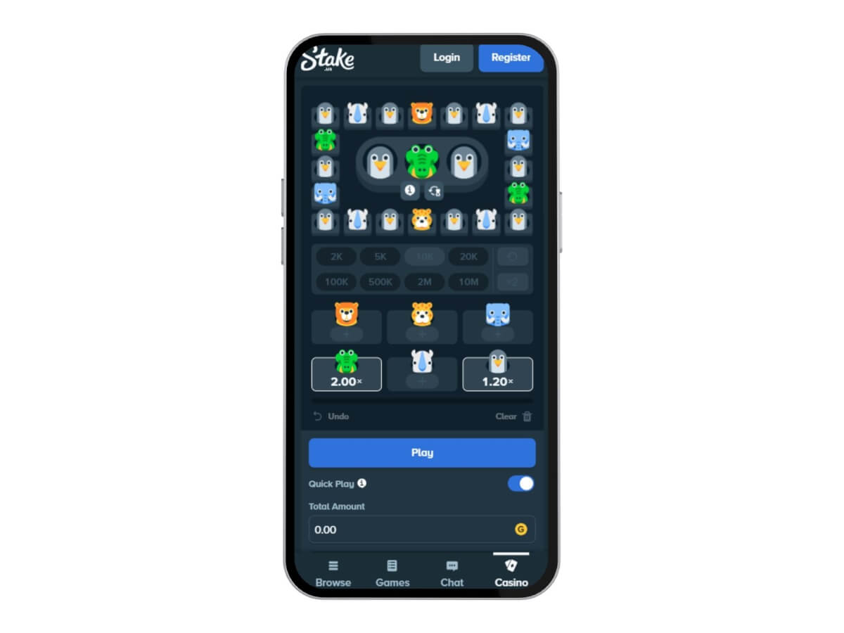 Stake.us's Zoo original game screenshot