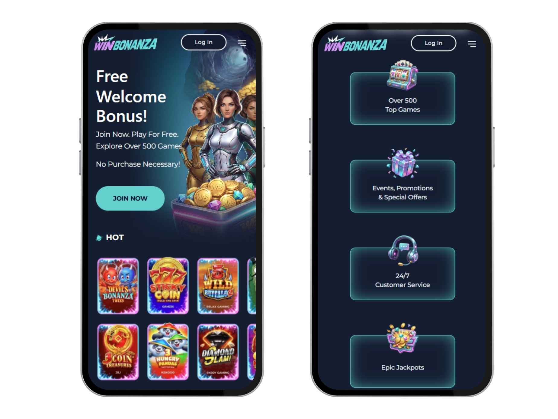 WinBonanza mobile screenshots
