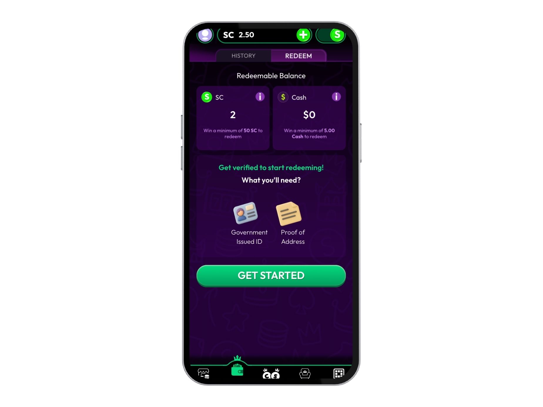 Crown Coins account with KYC verification docs