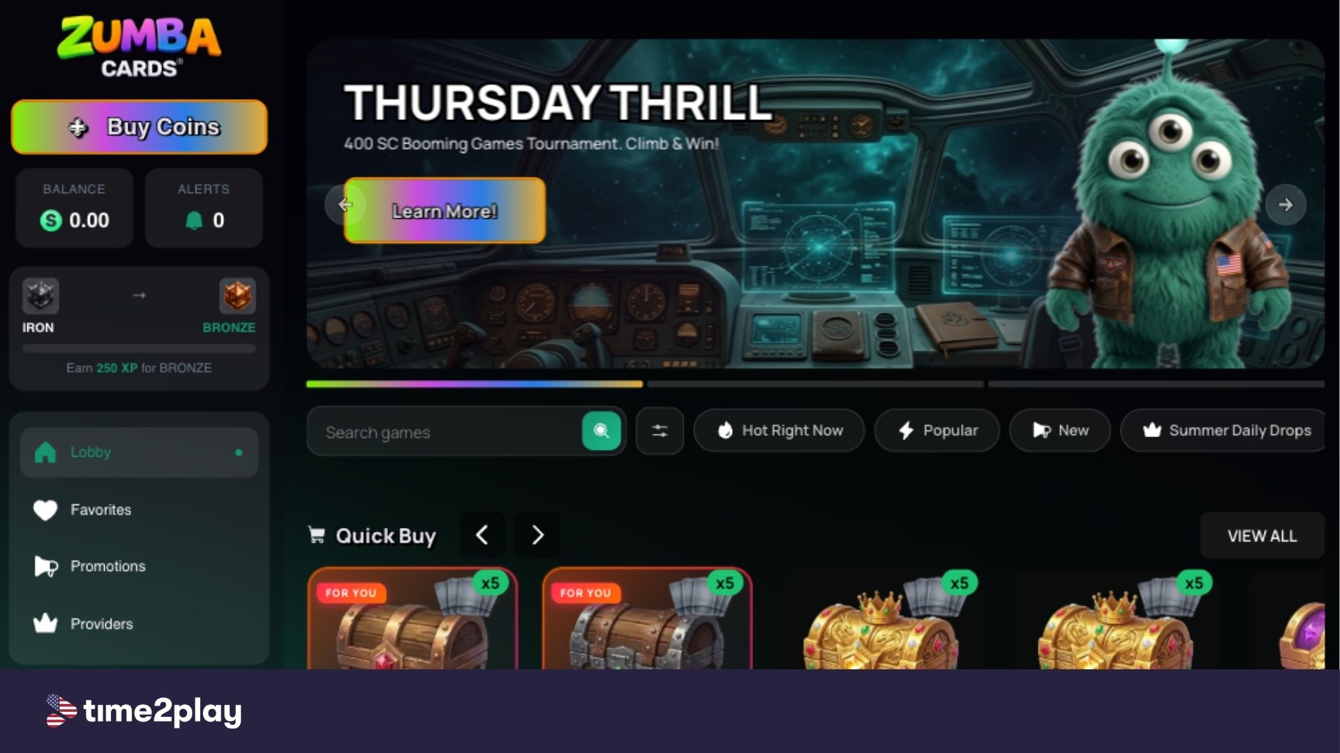 ZumbaCards account view screenshot
