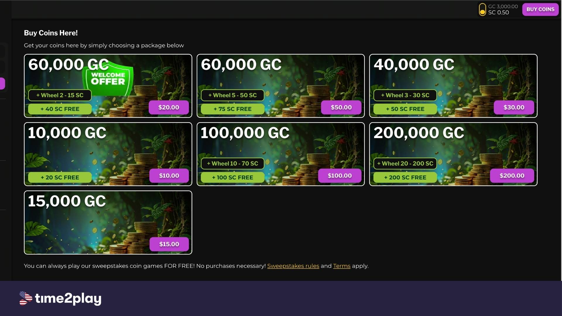 Amazon Jackpots payment packages