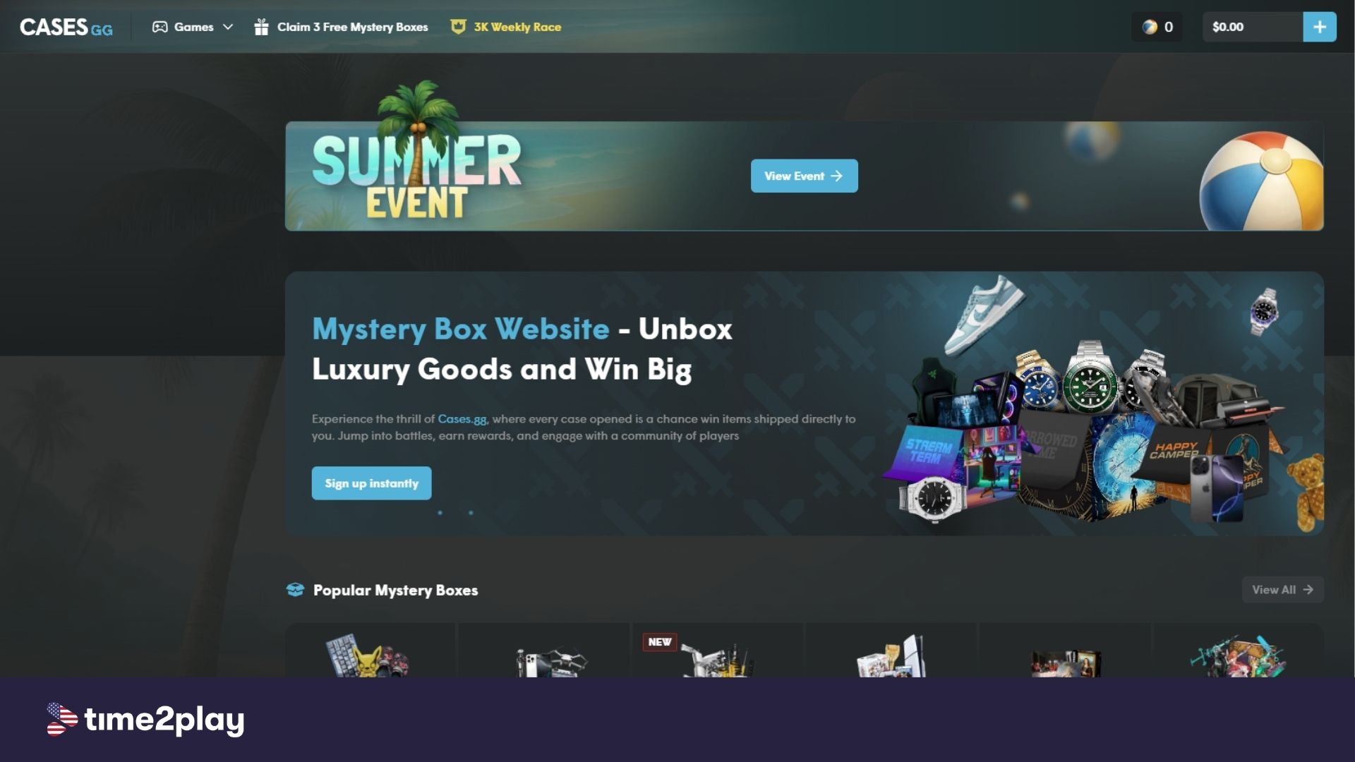 Cases.gg homepage