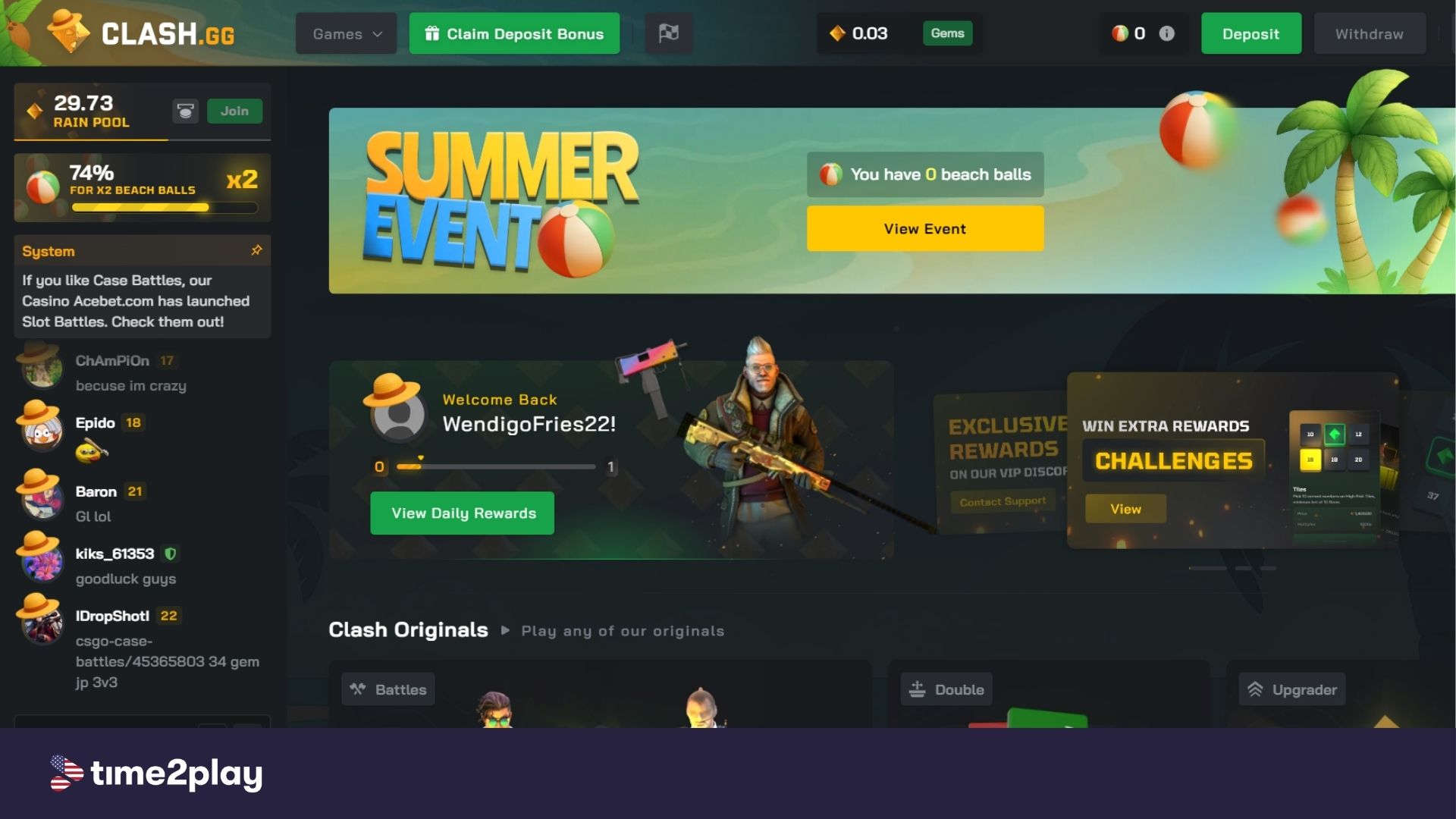 Clash.gg homepage screenshot