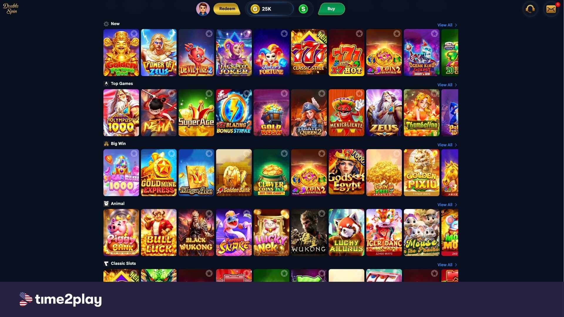 Double Spin casino games library