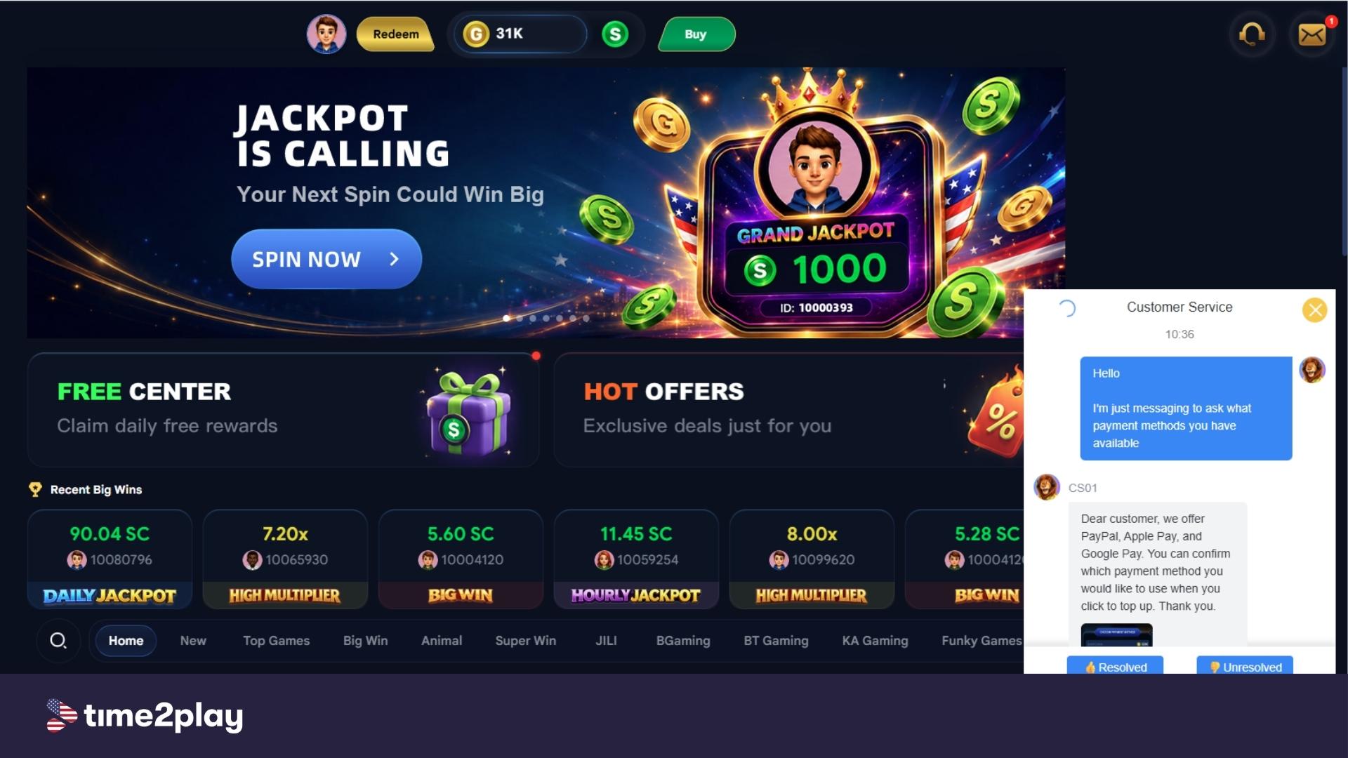 Double Spin casino live chat