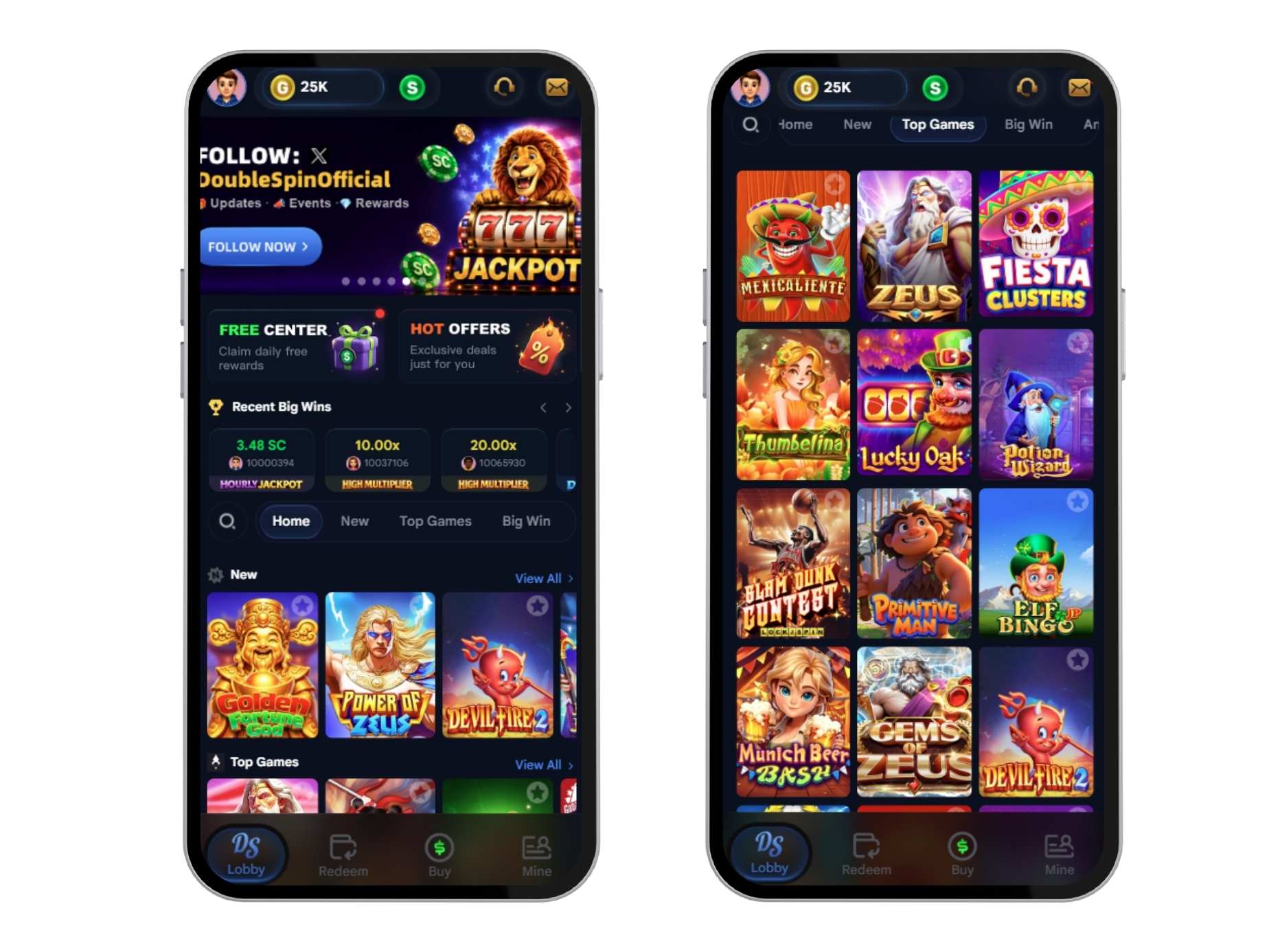 Double Spin mobile browser