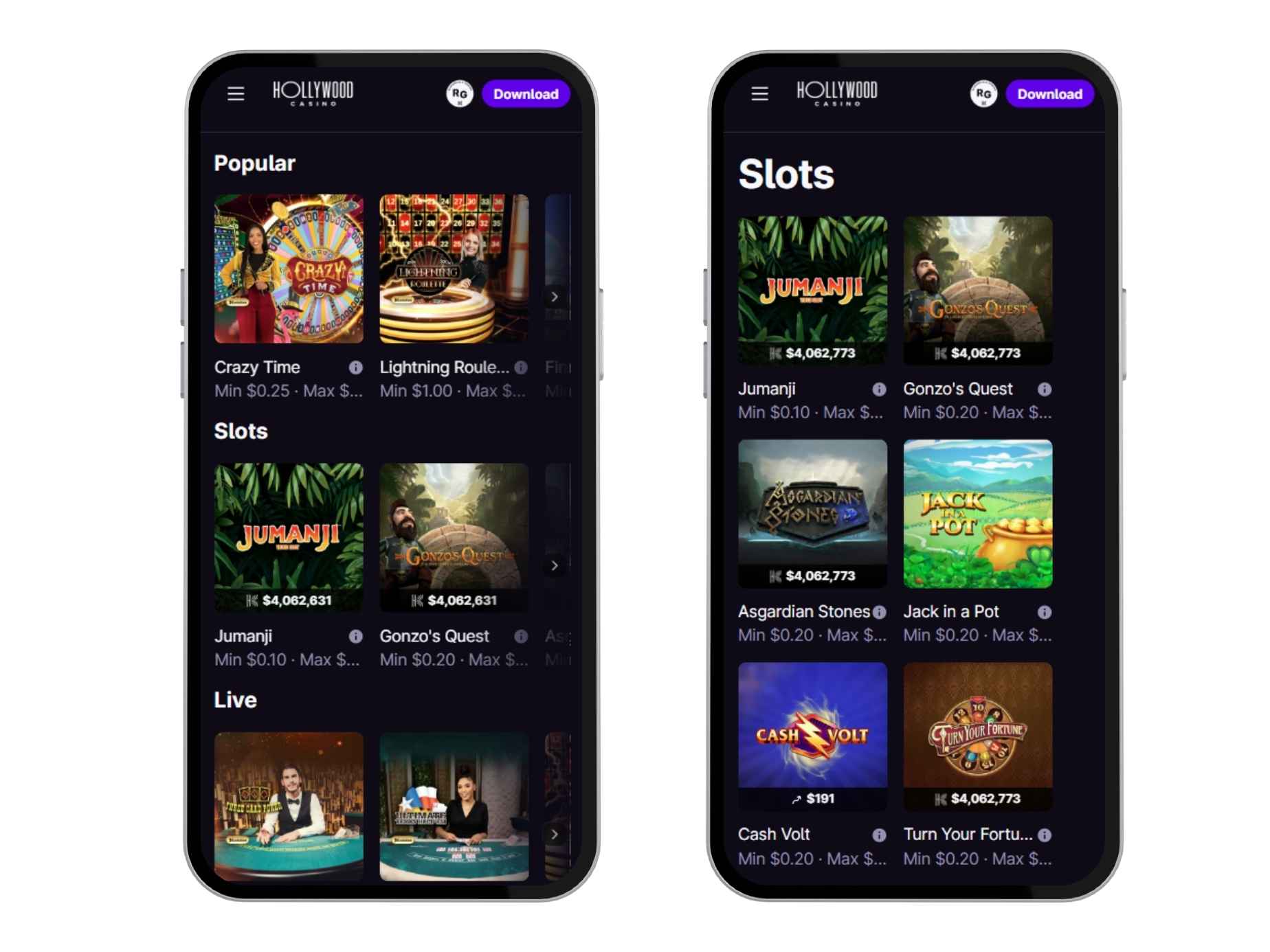 Hollywood Casino mobile screenshot