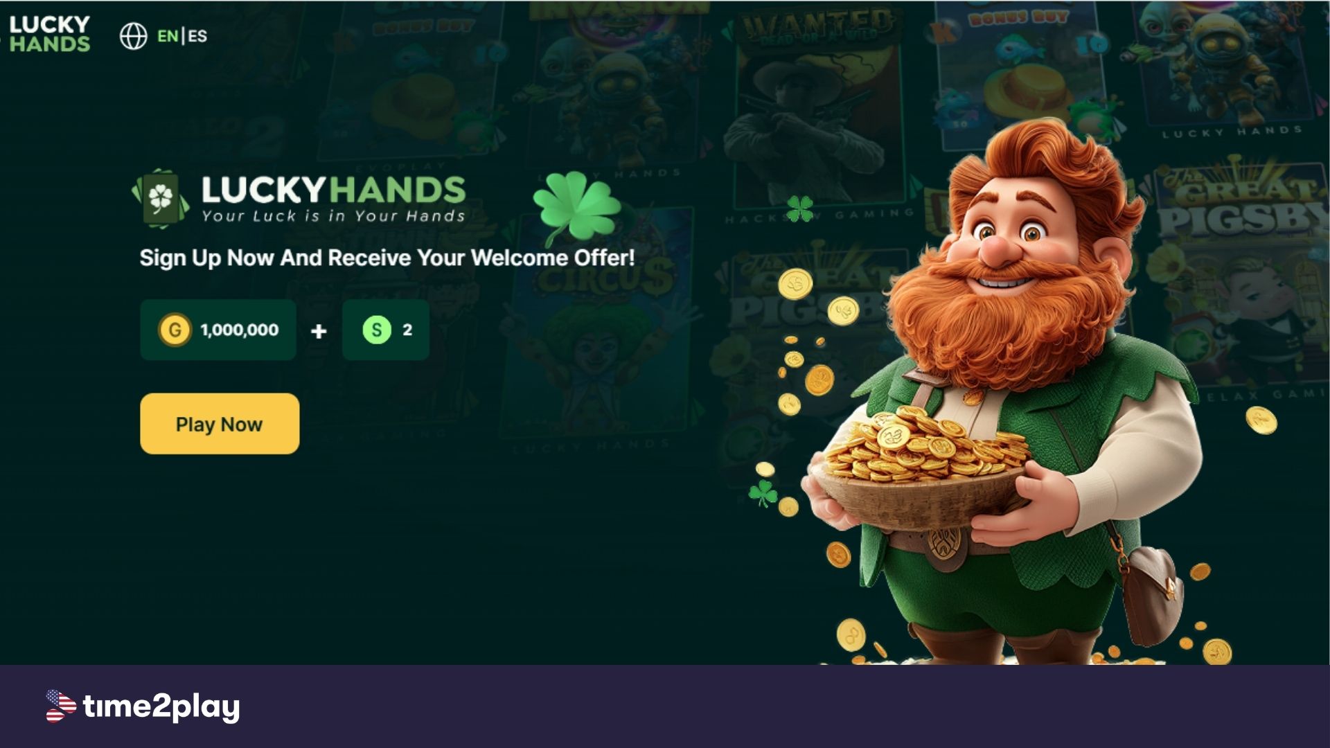 Lucky Hands welcome promo screenshot