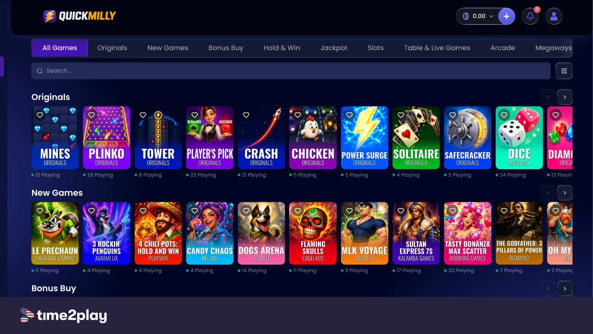 QuickMilly slots library