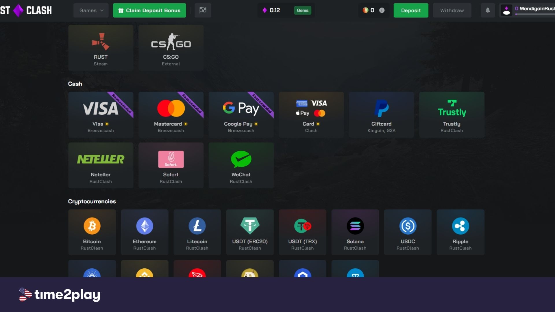 RustClash payment methods