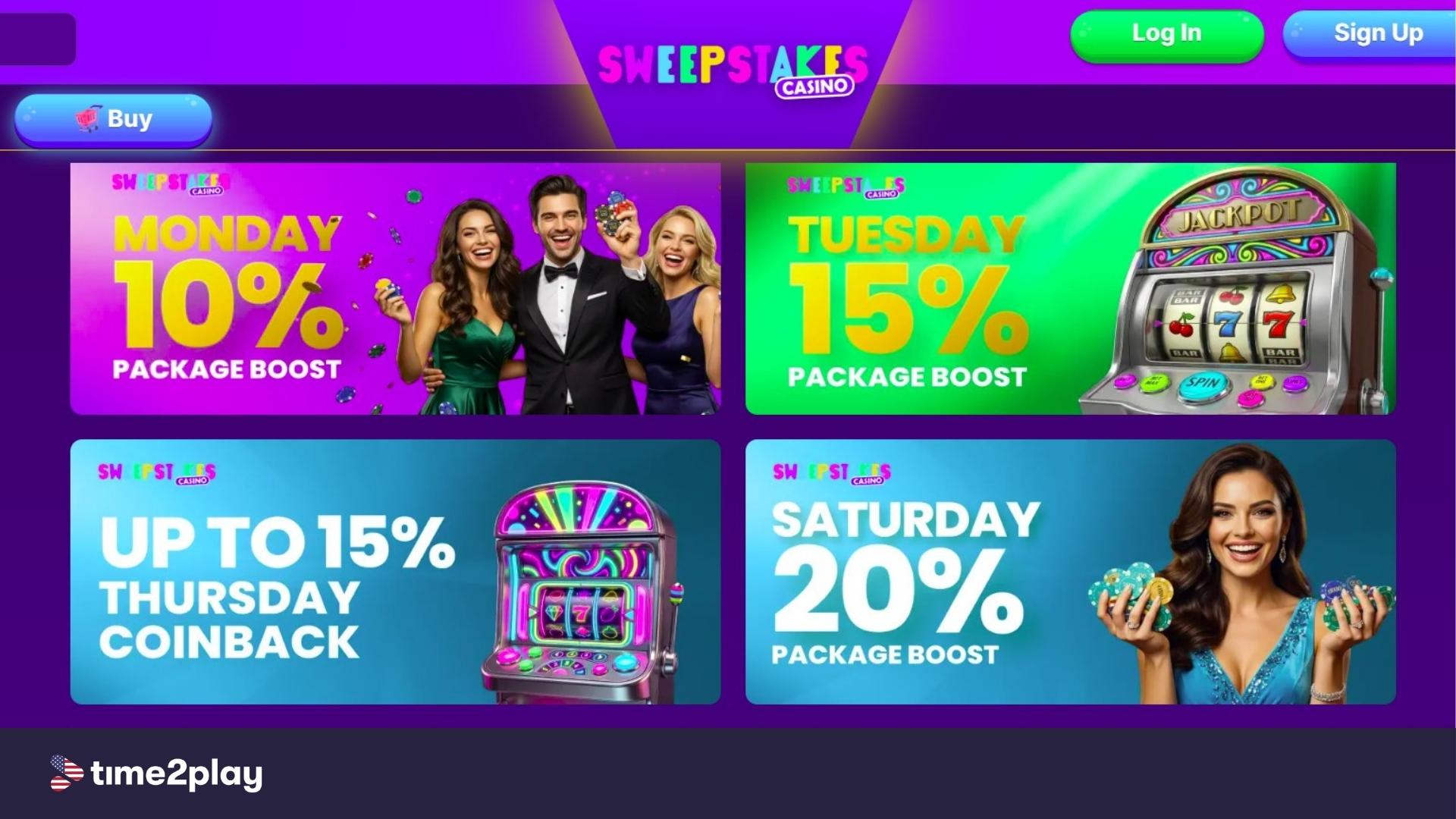 Sweepstakes Casino promotions page