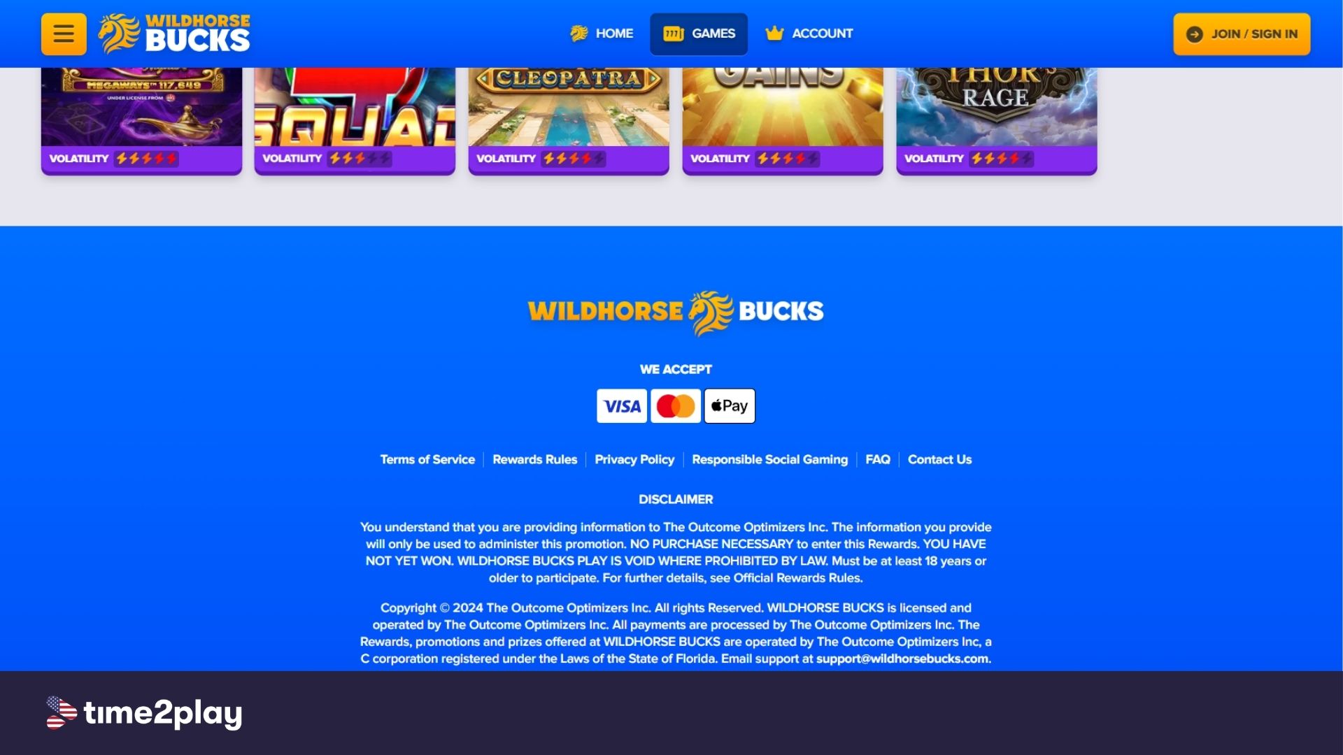 WildHorse Bucks available transaction methods