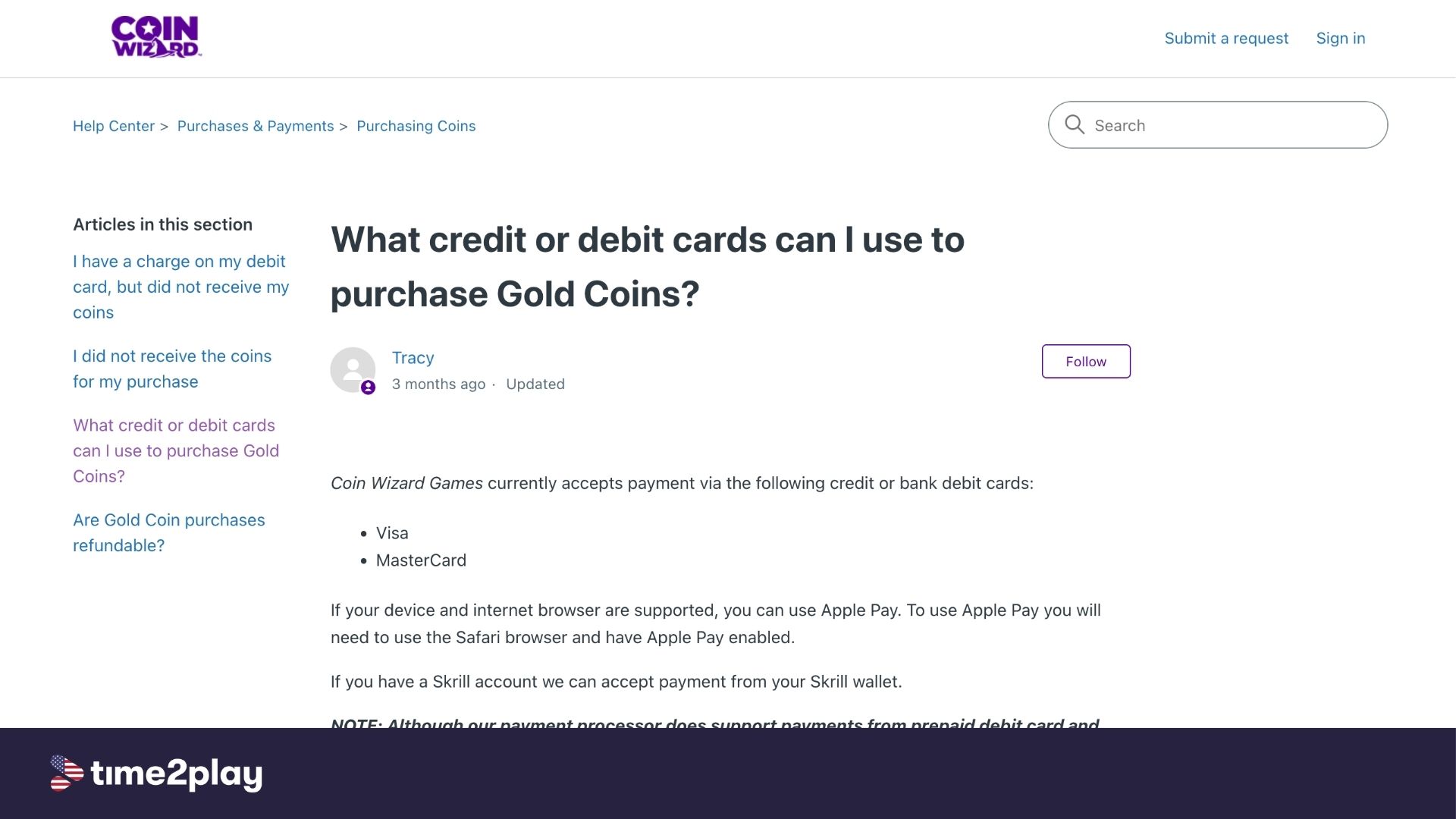 Coin Wizard debit and credit cards available
