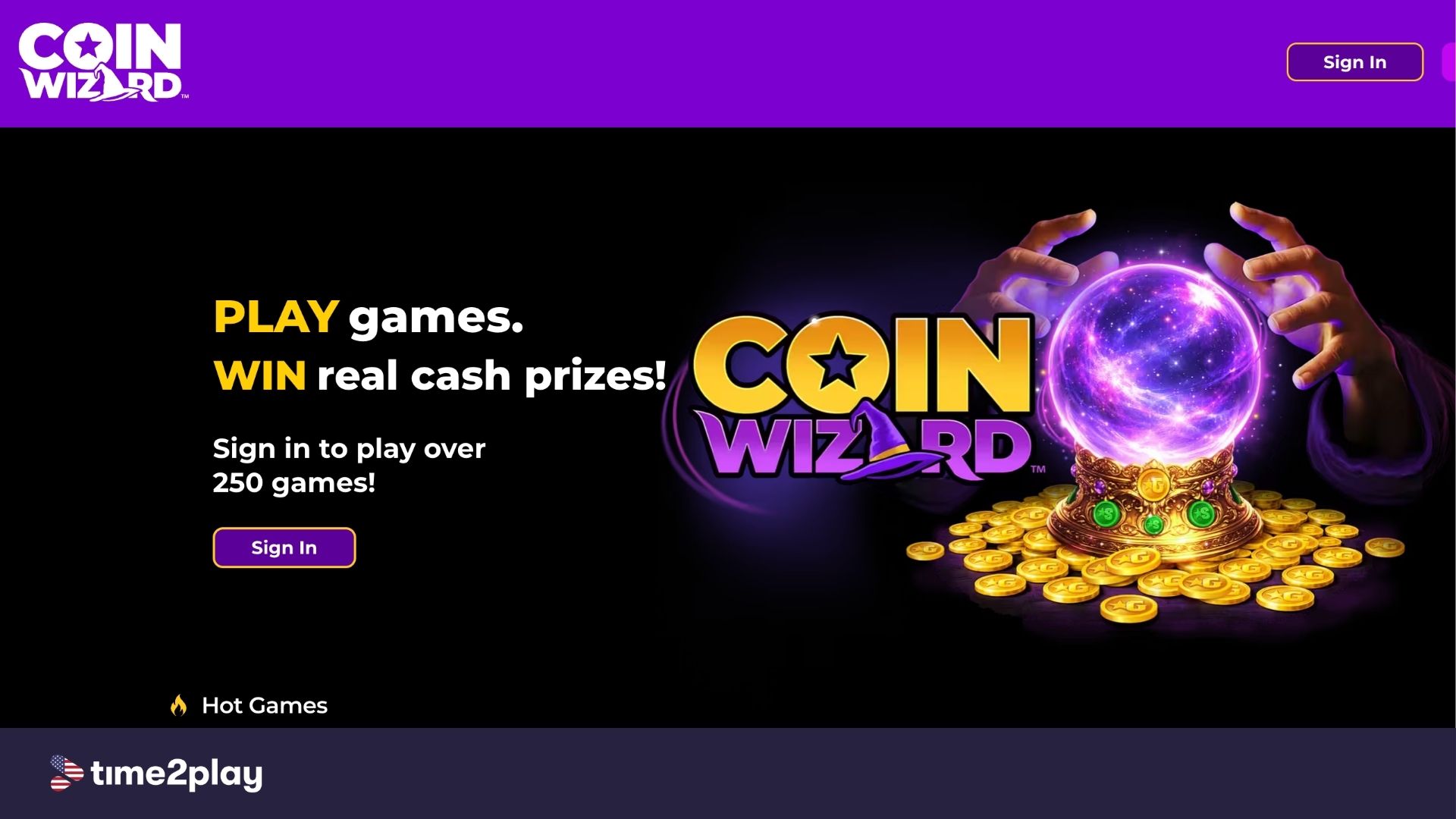Coin Wizard Games homepage screenshot