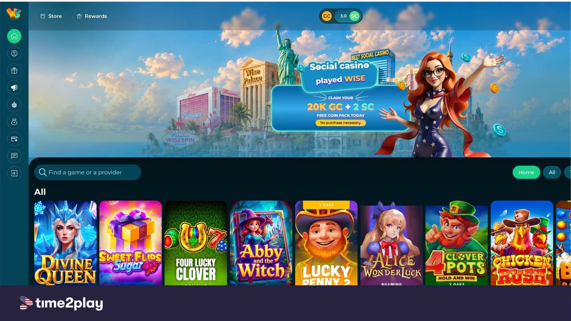 Wisespin homepage screenshot