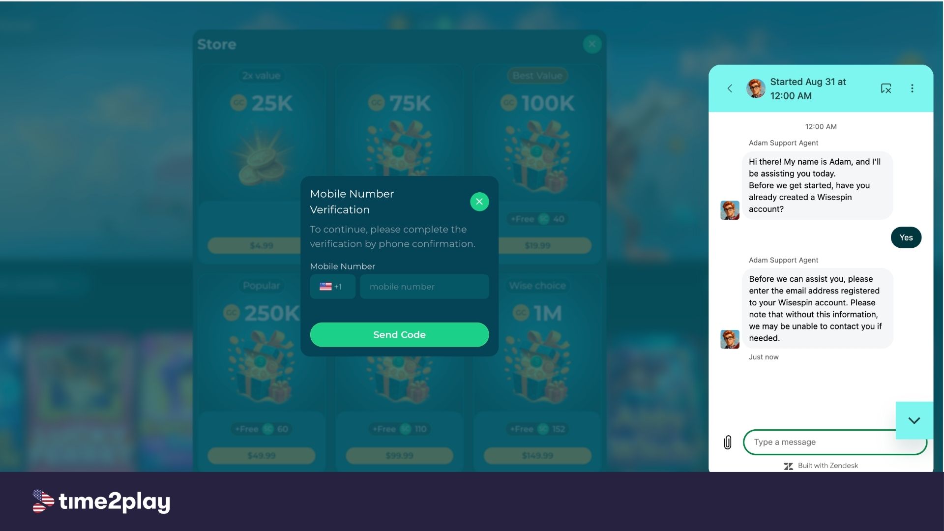 Wisespin live chat
